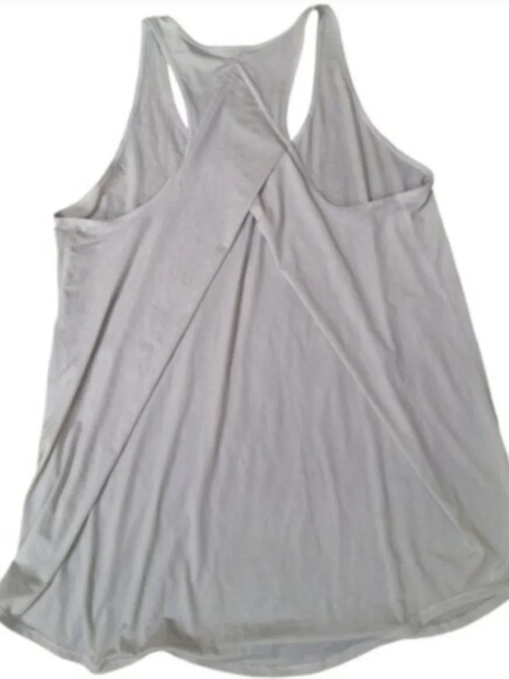 Lululemon Grey Essential Athletica Gym Yoga  Pleated Top Sz 8/10